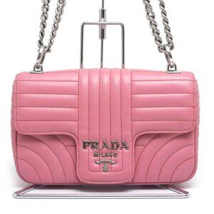 Prada Chain Shoulder Bag B4553 C Leather Pink